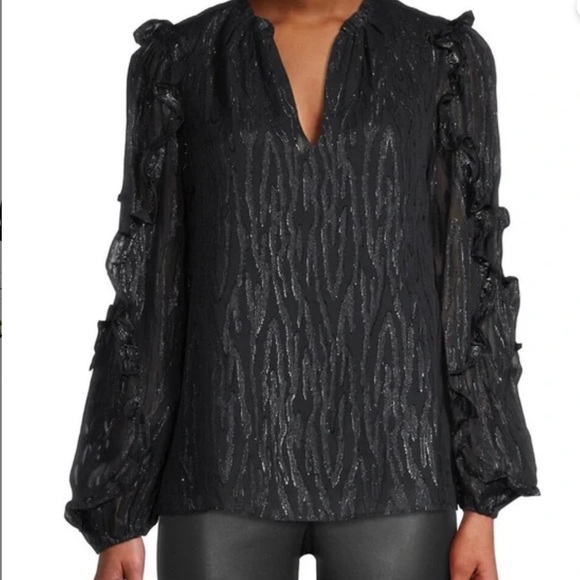 Lilly Pulitzer NWT Ardith Silk Top Zebra Metallic Clip Onyx $178 Size XXS - Picture 10 of 11